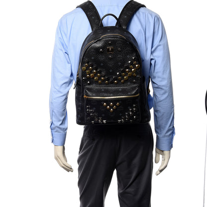 MCM Visetos Studded Medium Stark M Backpack Black 2 of 9