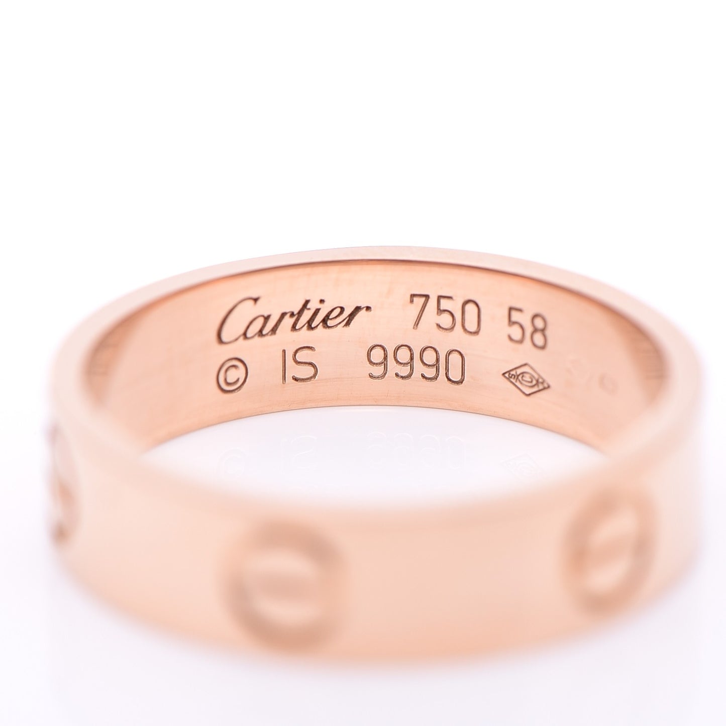 18K Pink Gold 5.5mm LOVE Ring 58 8.25