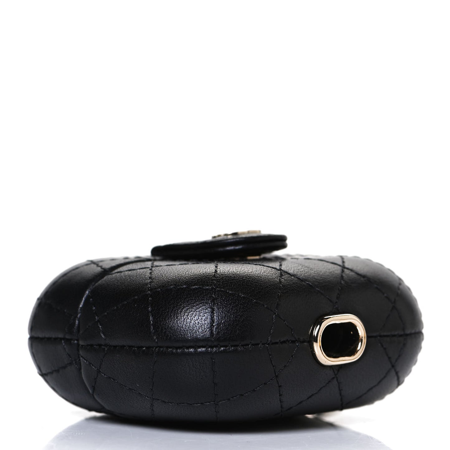 Lambskin Quilted Airpods Pro Case With Chain Black