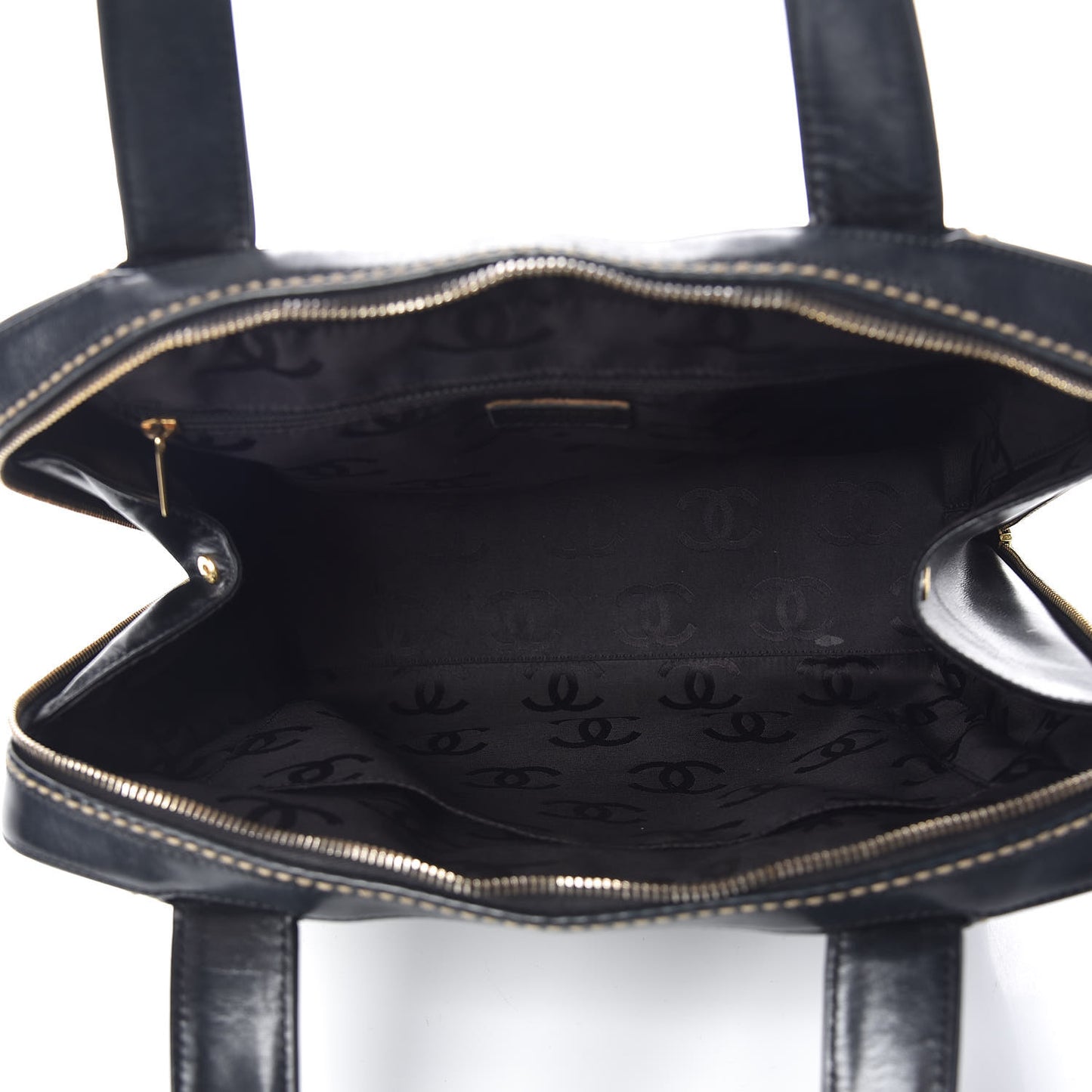 Calfskin Contrast Stitch Surpique Bowler Black