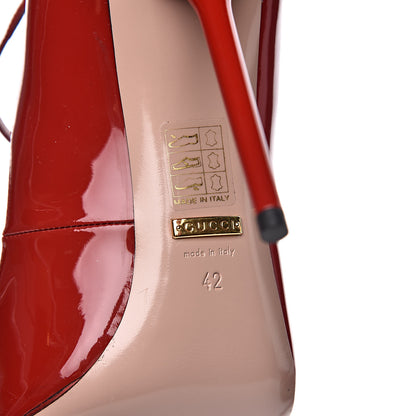 Gucci Patent Beverly T-Strap High Heel Pumps 42 Red 7 of 9