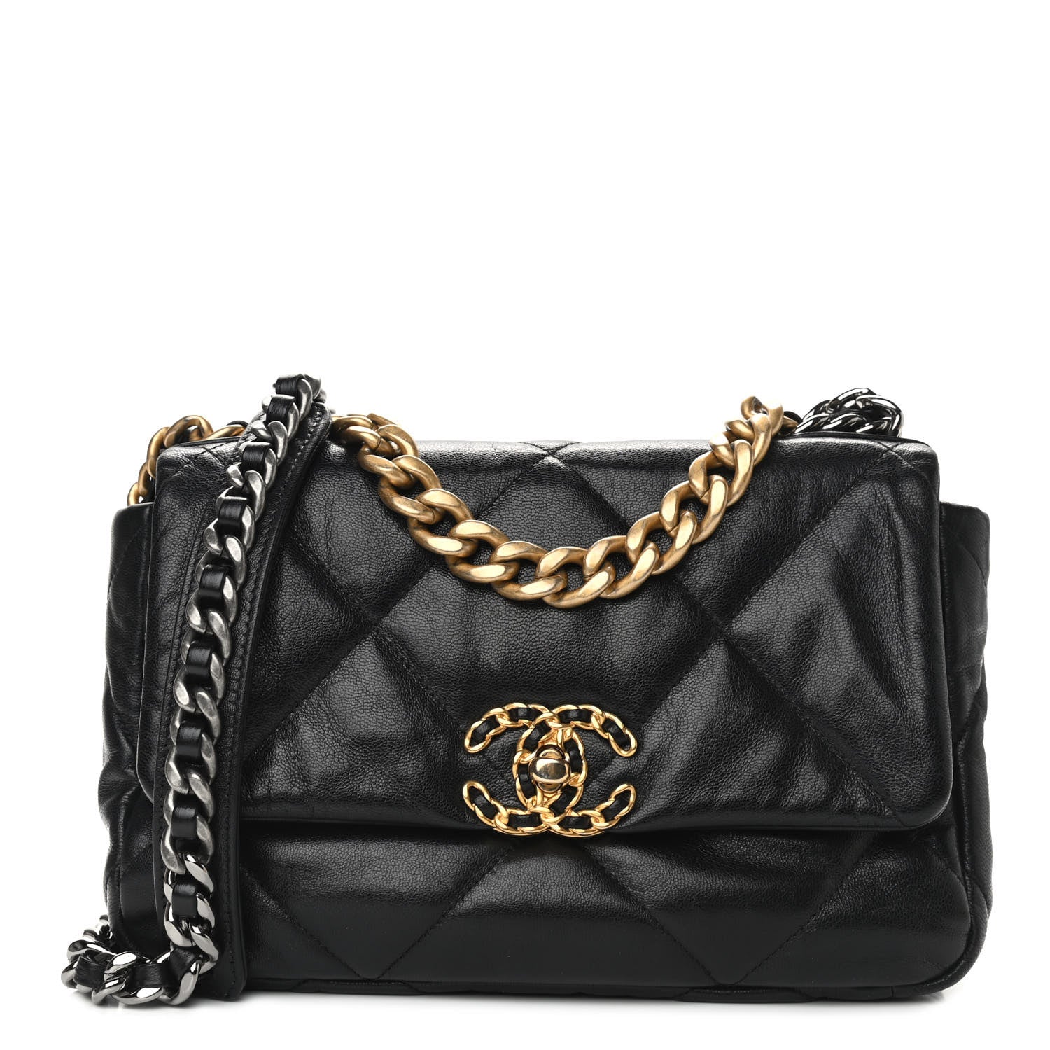 Chanel Lambskin Quilted Medium Chanel 19 Flap Black 1 of 9