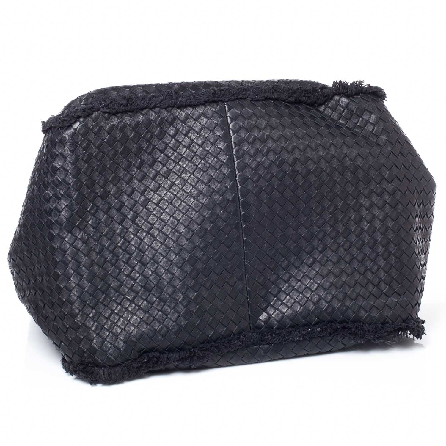 Bottega Veneta Nappa Intrecciato Canvas Fringe Maltinto Tote Nero Black 5 of 9