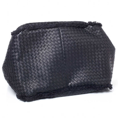 Bottega Veneta Nappa Intrecciato Canvas Fringe Maltinto Tote Nero Black 5 of 9
