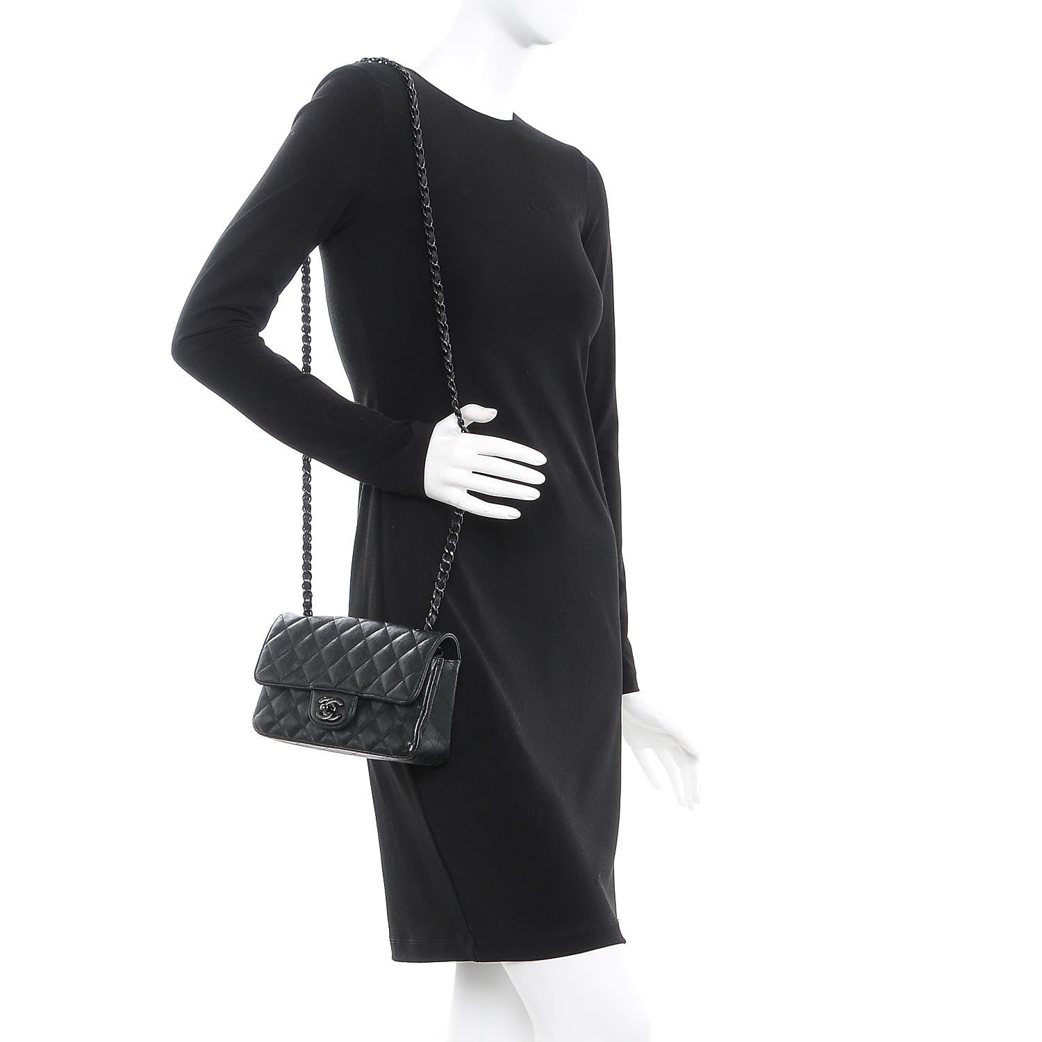 Chanel Crumpled Calfskin Quilted Mini Rectangular Flap So Black 2 of 7