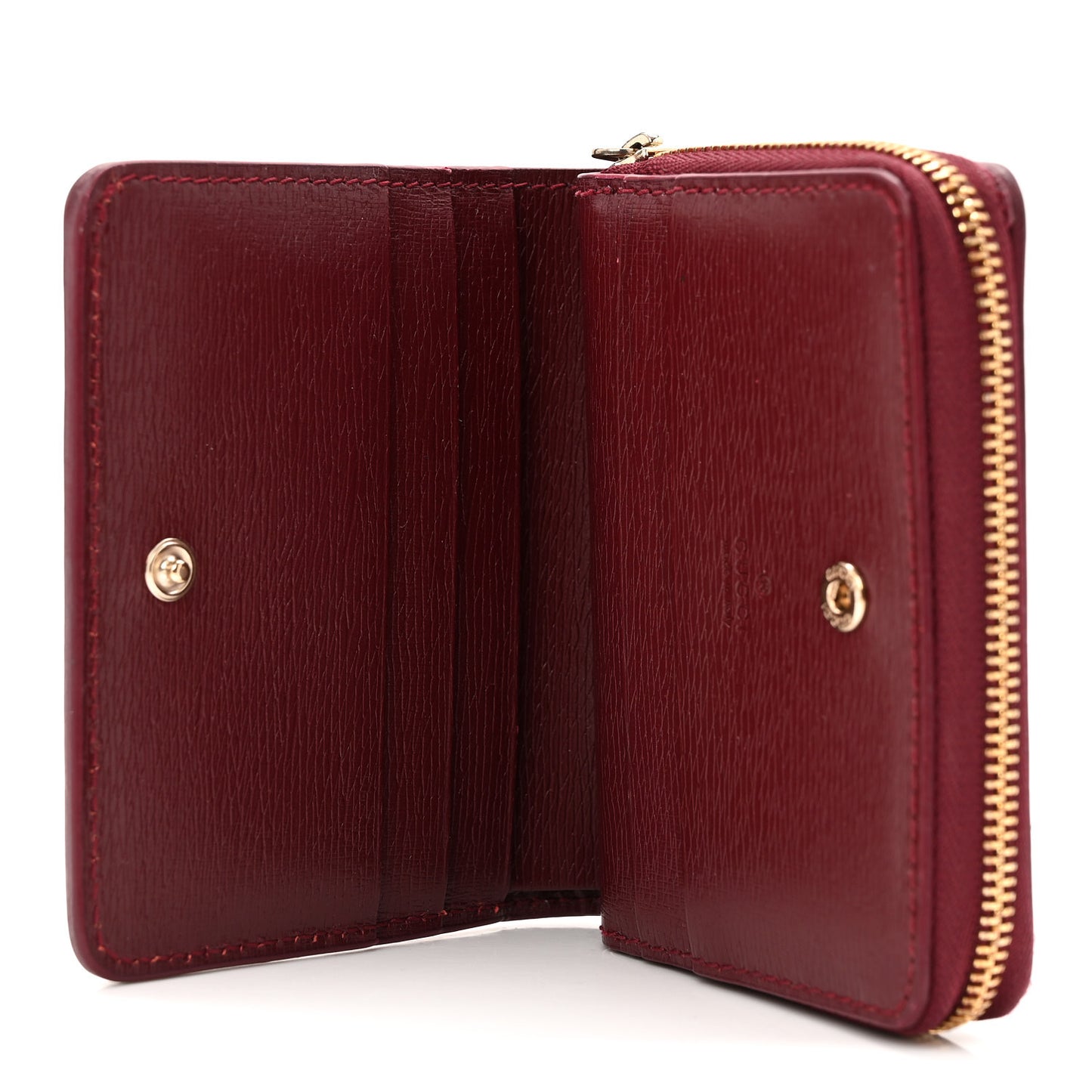 Textured Calfskin Script Logo Mini Wallet Rosso Ancora