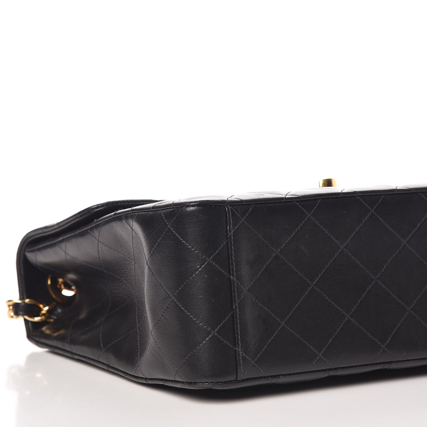 Lambskin Quilted XL Jumbo Single Flap Black