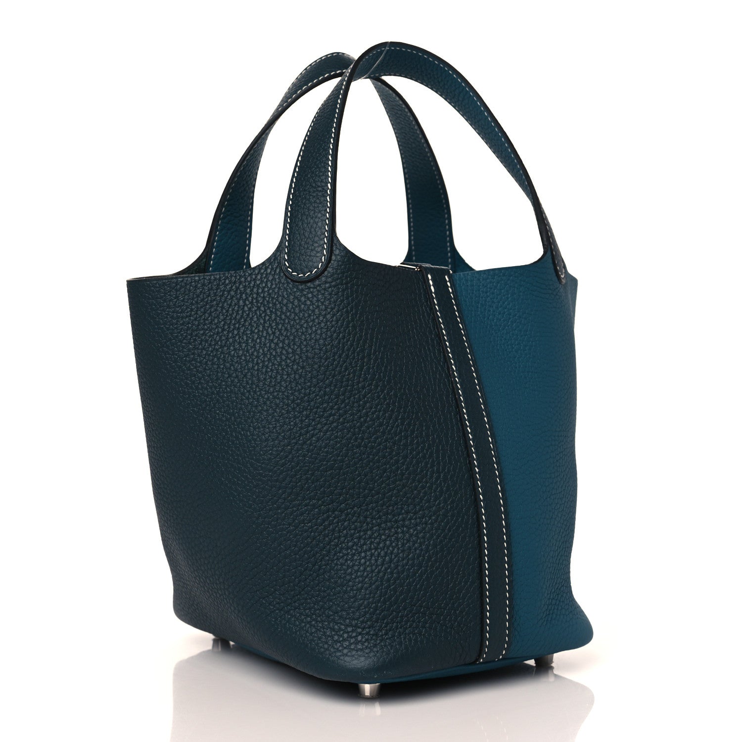 Hermes Taurillon Clemence Casaque Picotin Lock 18 PM Vert Bosphore Vert Cypress 3 of 10