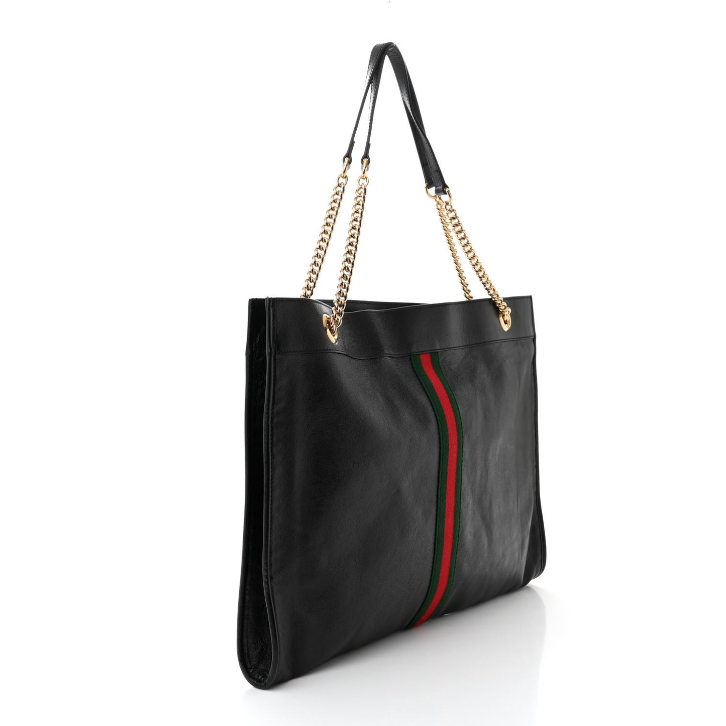 Calfskin Large Rajah Chain Tote Black