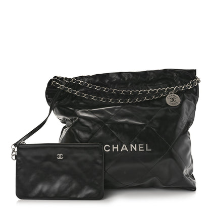 Chanel Shiny Calfskin Quilted Chanel 22 Black 2 of 10