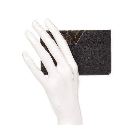Louis Vuitton Monogram Calfskin Kimono Card Holder Black 2 of 6