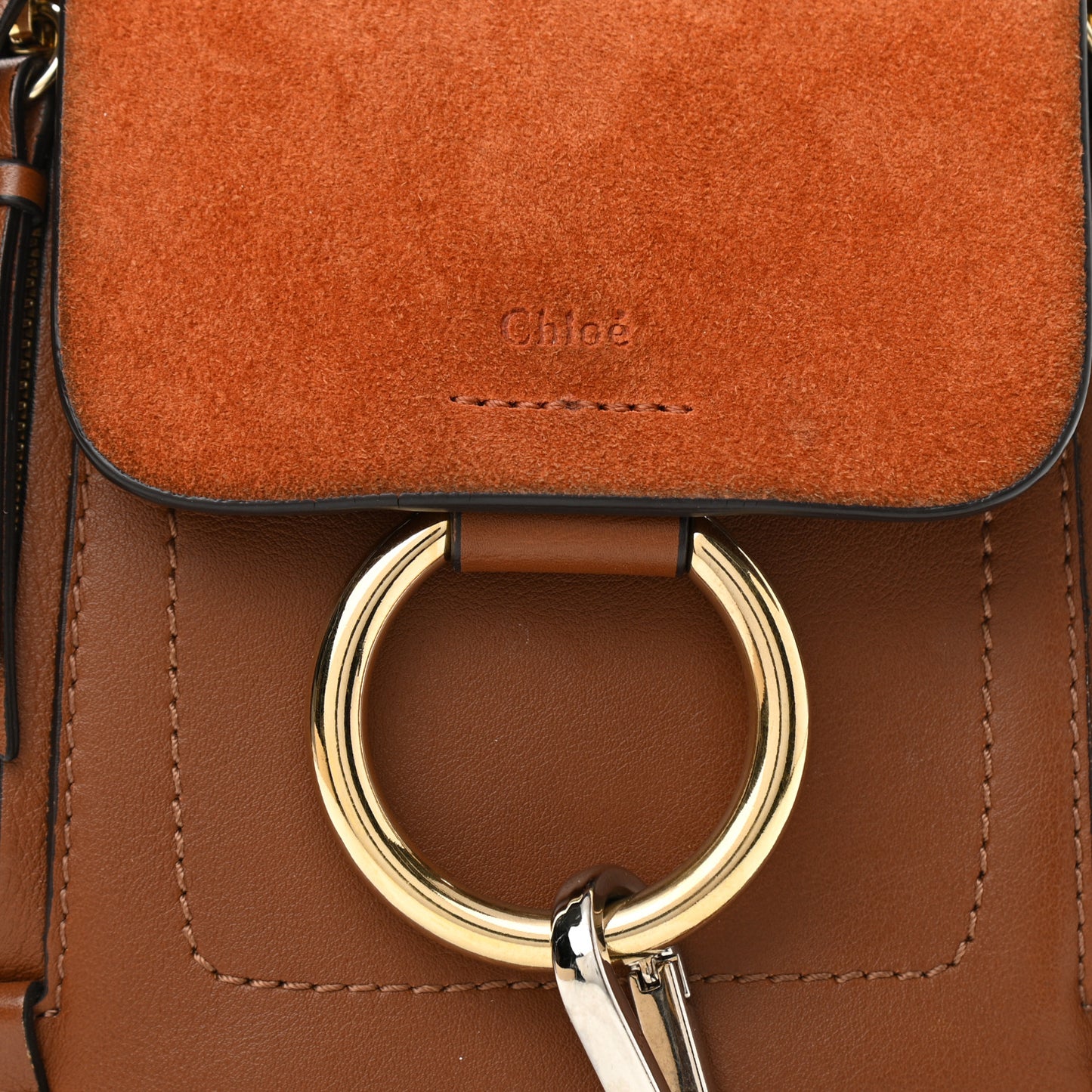 Suede Calfskin Mini Faye Backpack Tan