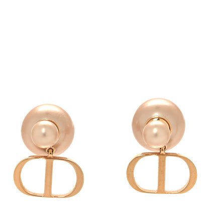 Christian Dior Metal Pearl Tribales Earrings Pink Gold 1 of 5