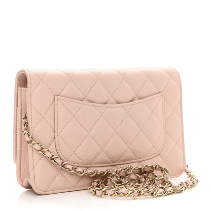 Chanel Caviar Quilted Wallet On Chain WOC Light Pink 2 of 11