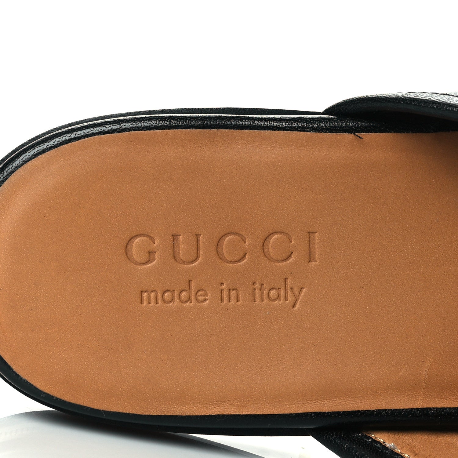 Gucci Goatskin Mens Horsebit Slippers 7.5 Black 7 of 9