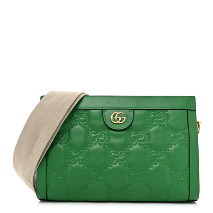 Gucci Calfskin GG Matelasse Small Slim Chain Shoulder Bag Spring Green Natural 1 of 16