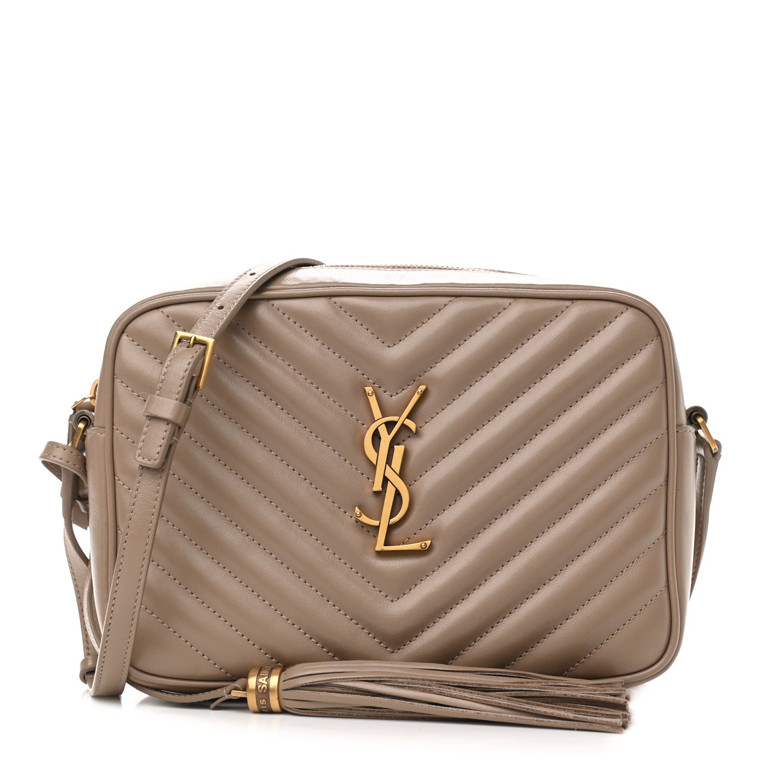 Saint Laurent Calfskin Matelasse Monogram Lou Camera Bag Dark Latte 1 of 11