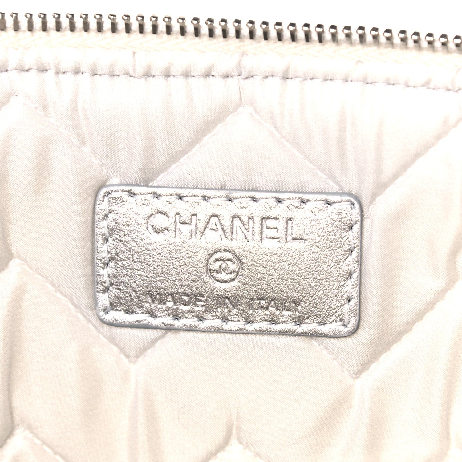 Chanel Metallic Lambskin Chevron Quilted Large Cosmetic Case 6 of 12