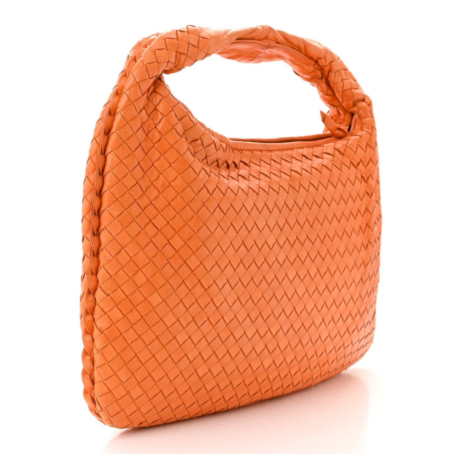 Nappa Intrecciato Medium Veneta Hobo Orange