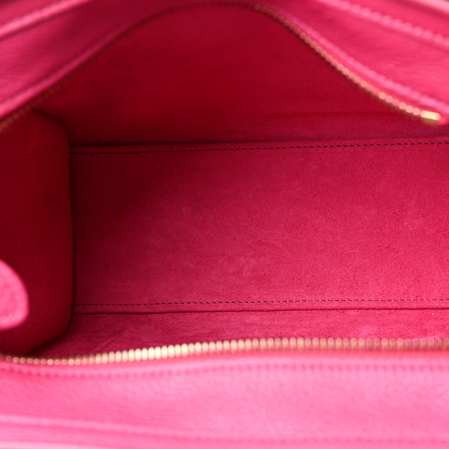 Celine Drummed Calfskin Nano Luggage Fuchsia 5 of 9