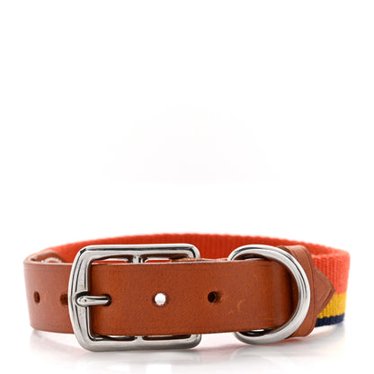 Hermes Toile Natural Bridle Robocar II Dog Collar M Dark Irish 2 of 7