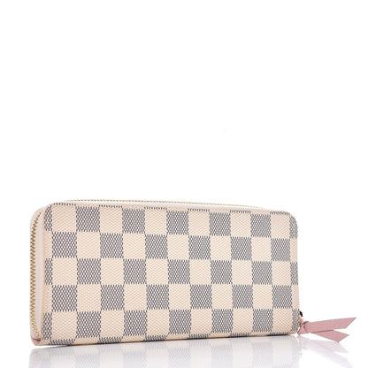 Louis Vuitton Damier Azur Clemence Wallet Rose Ballerine 3 of 8