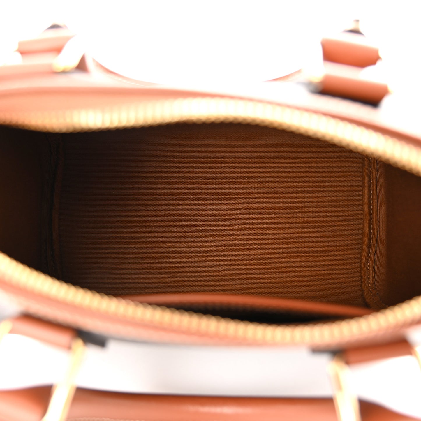 Triomphe Canvas Calfskin Small Boston Bag Tan
