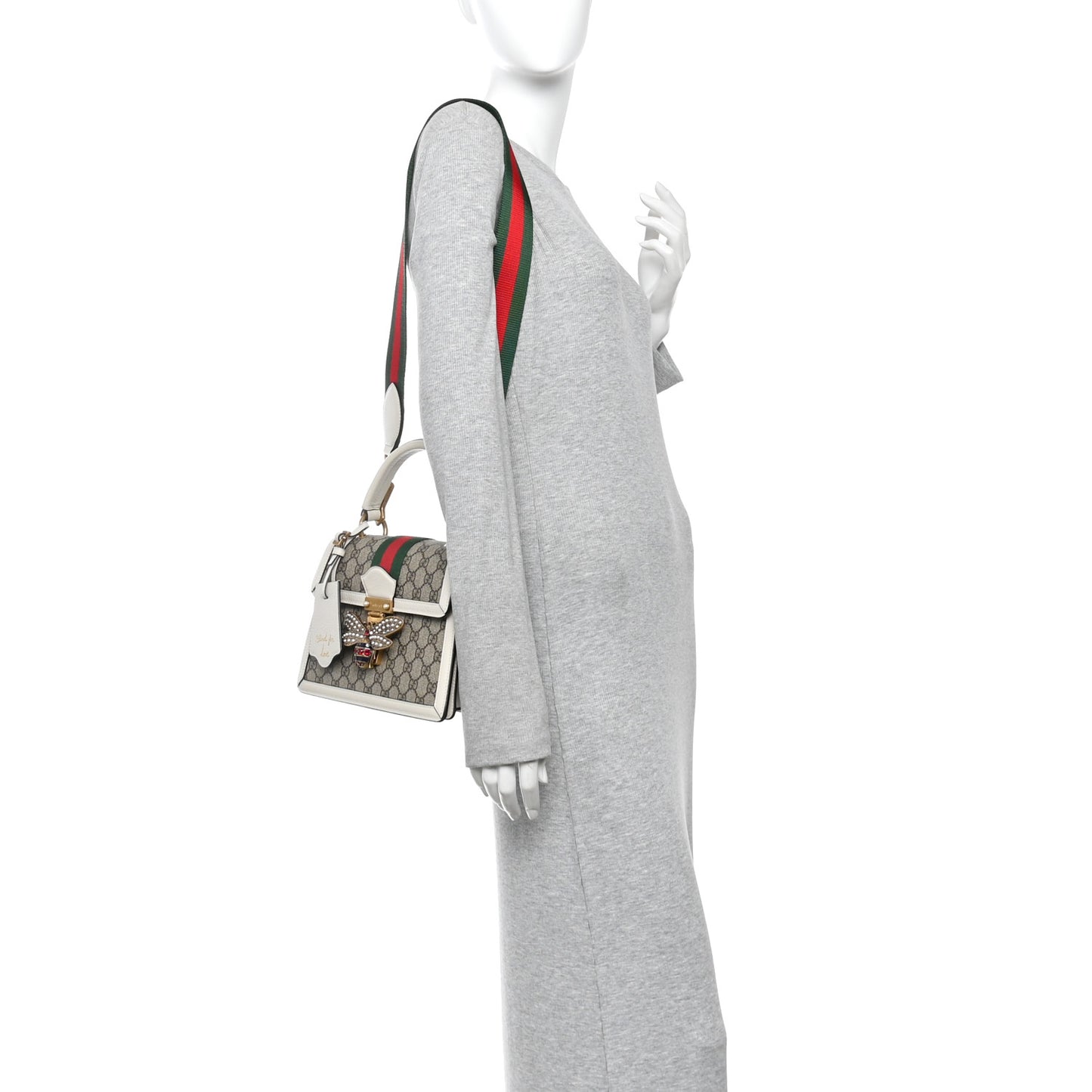 GG Supreme Monogram Small Queen Margaret Top Handle Bag White