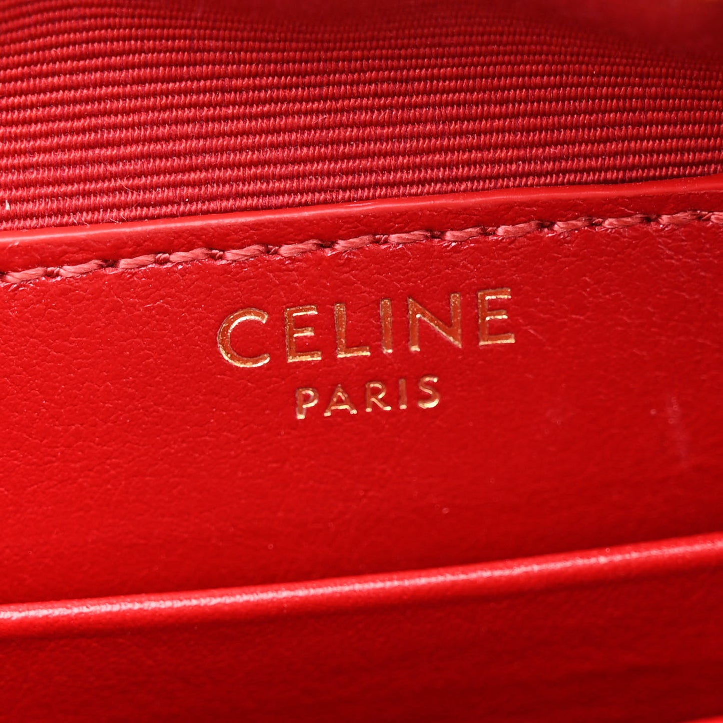 Calfskin Quilted Small C Charm Bag Red