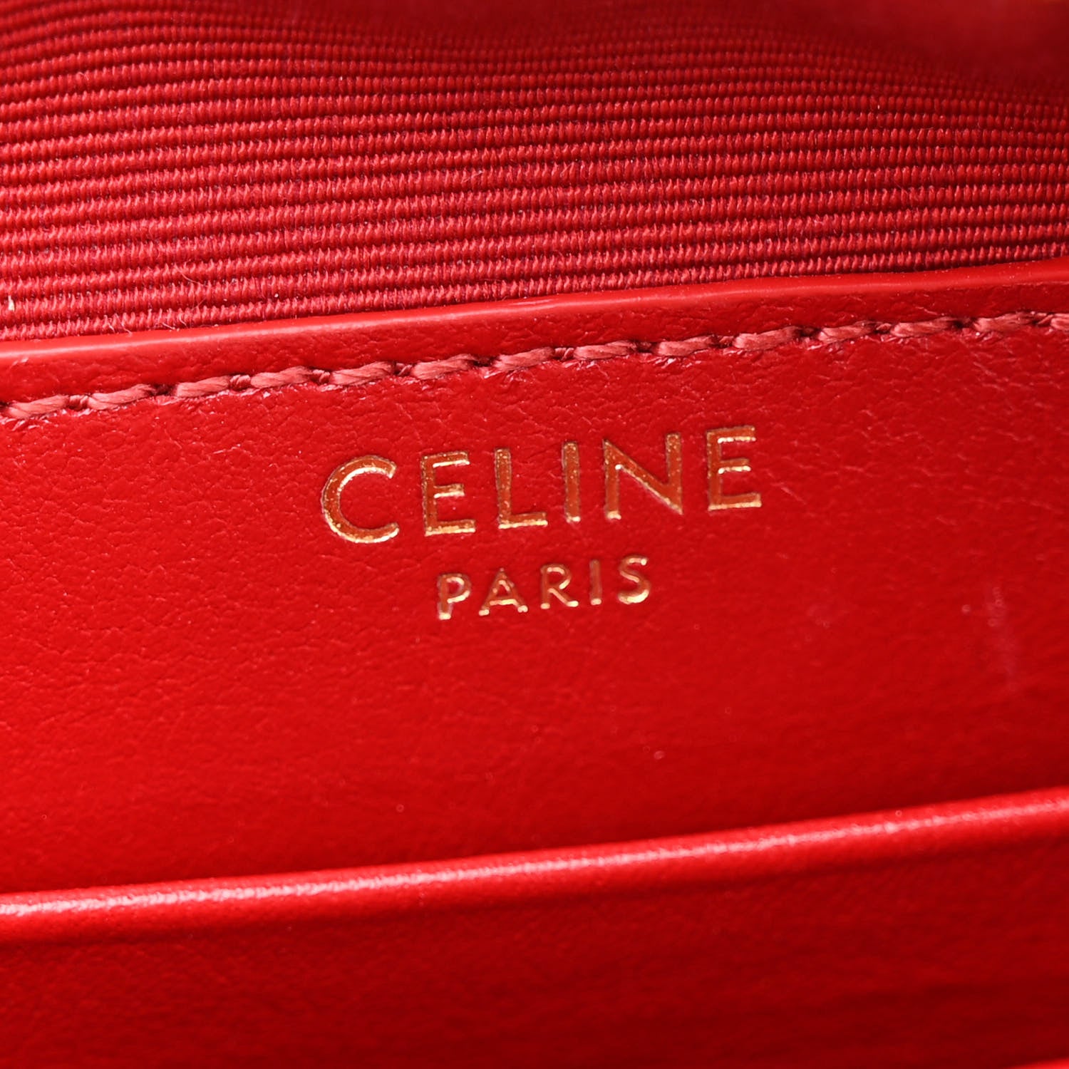 Celine Calfskin Quilted Small C Charm Bag Red 6 of 12