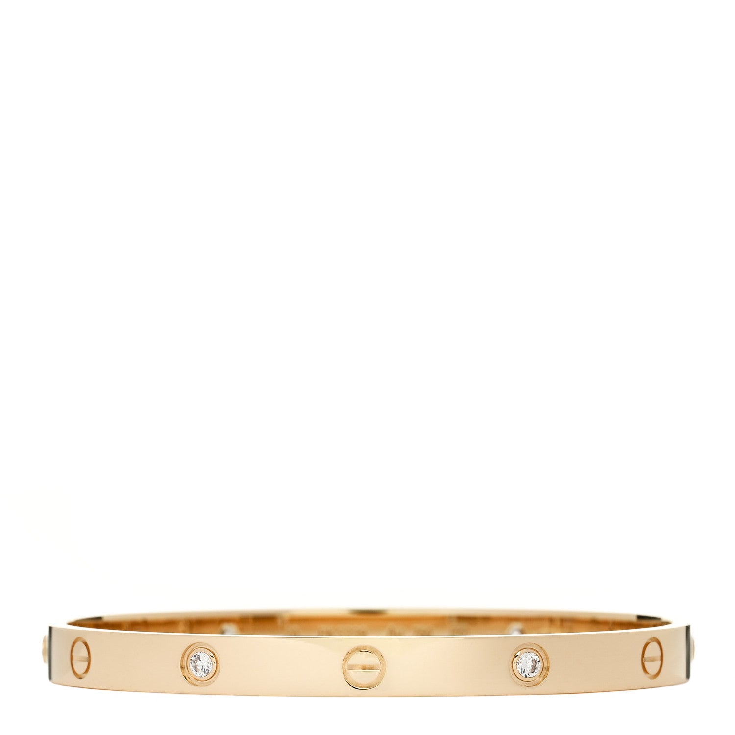 Cartier 18K Yellow Gold 4 Diamond LOVE Bracelet 20 1 of 7