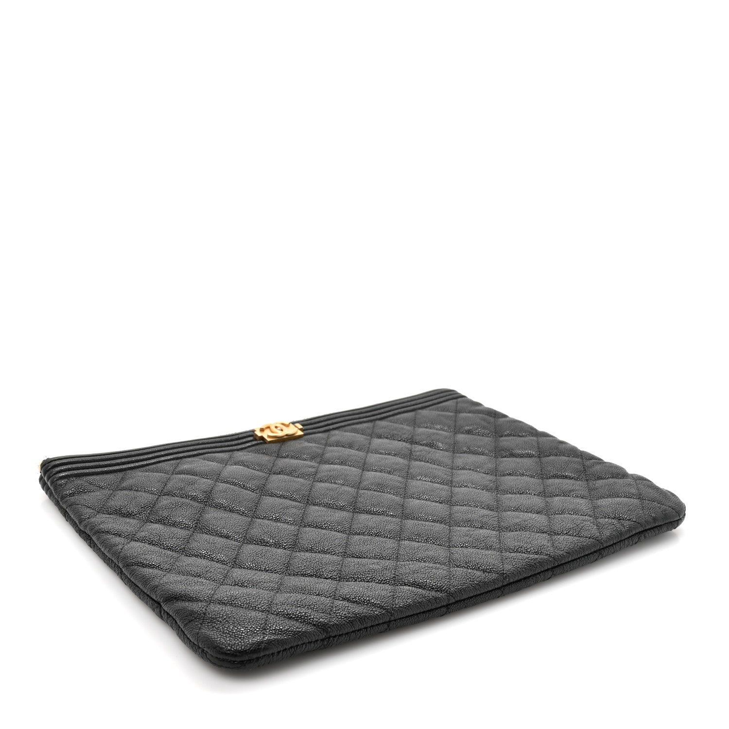 Chanel Caviar Quilted Medium Boy Cosmetic Case Black 4 of 7