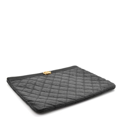 Chanel Caviar Quilted Medium Boy Cosmetic Case Black 4 of 7