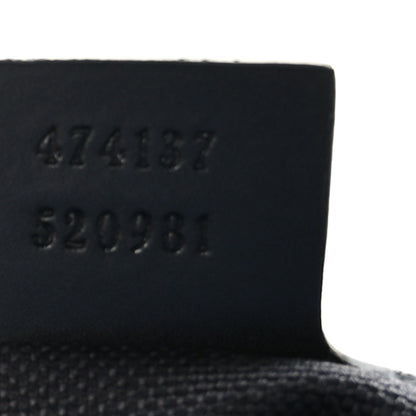 Gucci GG Supreme Monogram Appia Calfskin Web Flat Messenger Bag Black Grey 8 of 10
