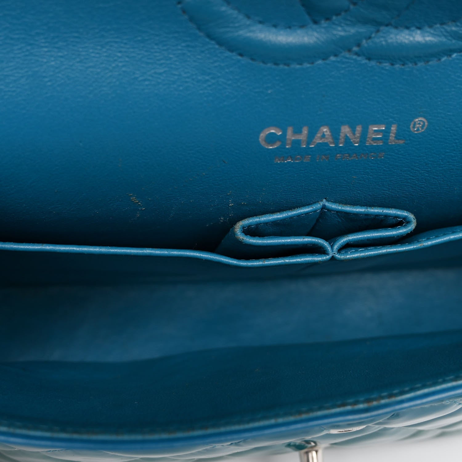 Chanel Patent Quilted Medium Double Flap Turquoise 7 of 12