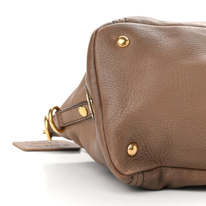 Prada Cervo Antik Top Handle Tote Brown 7 of 13