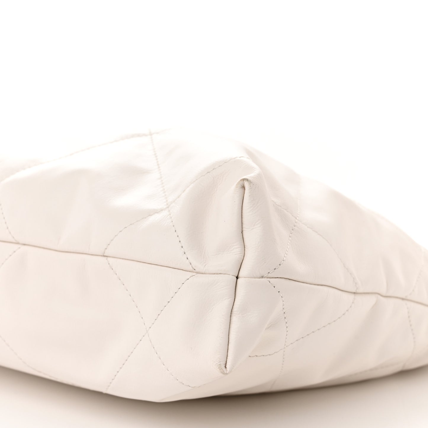 Shiny Calfskin Quilted Small Chanel 22 White
