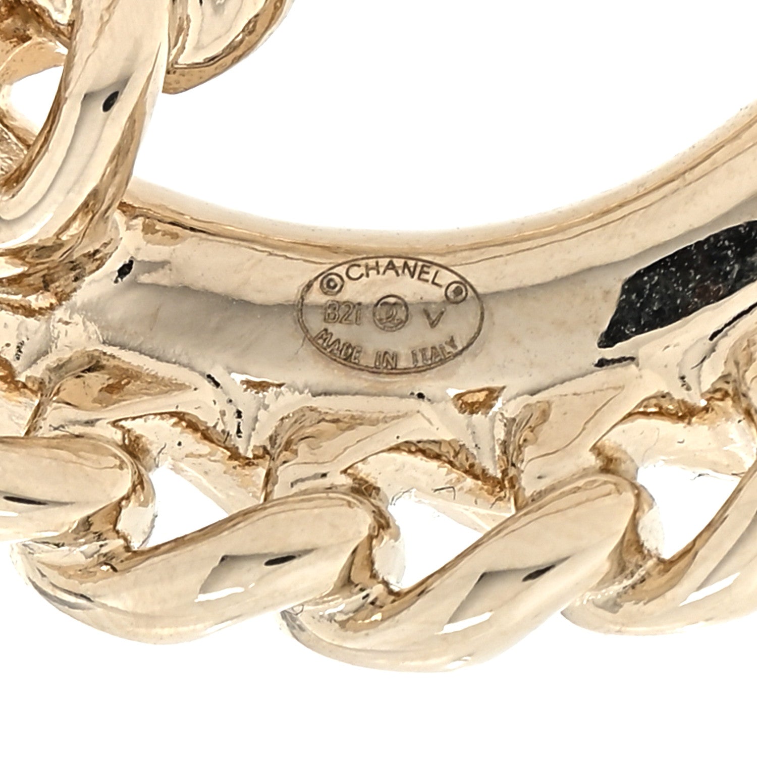 Chanel Crystal Chain CC Brooch Gold 3 of 3