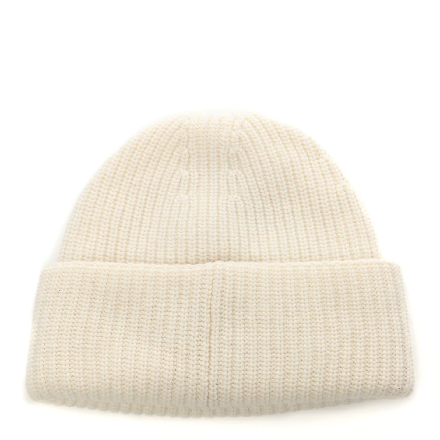 Wool Cashmere CC Beanie Hat White Black