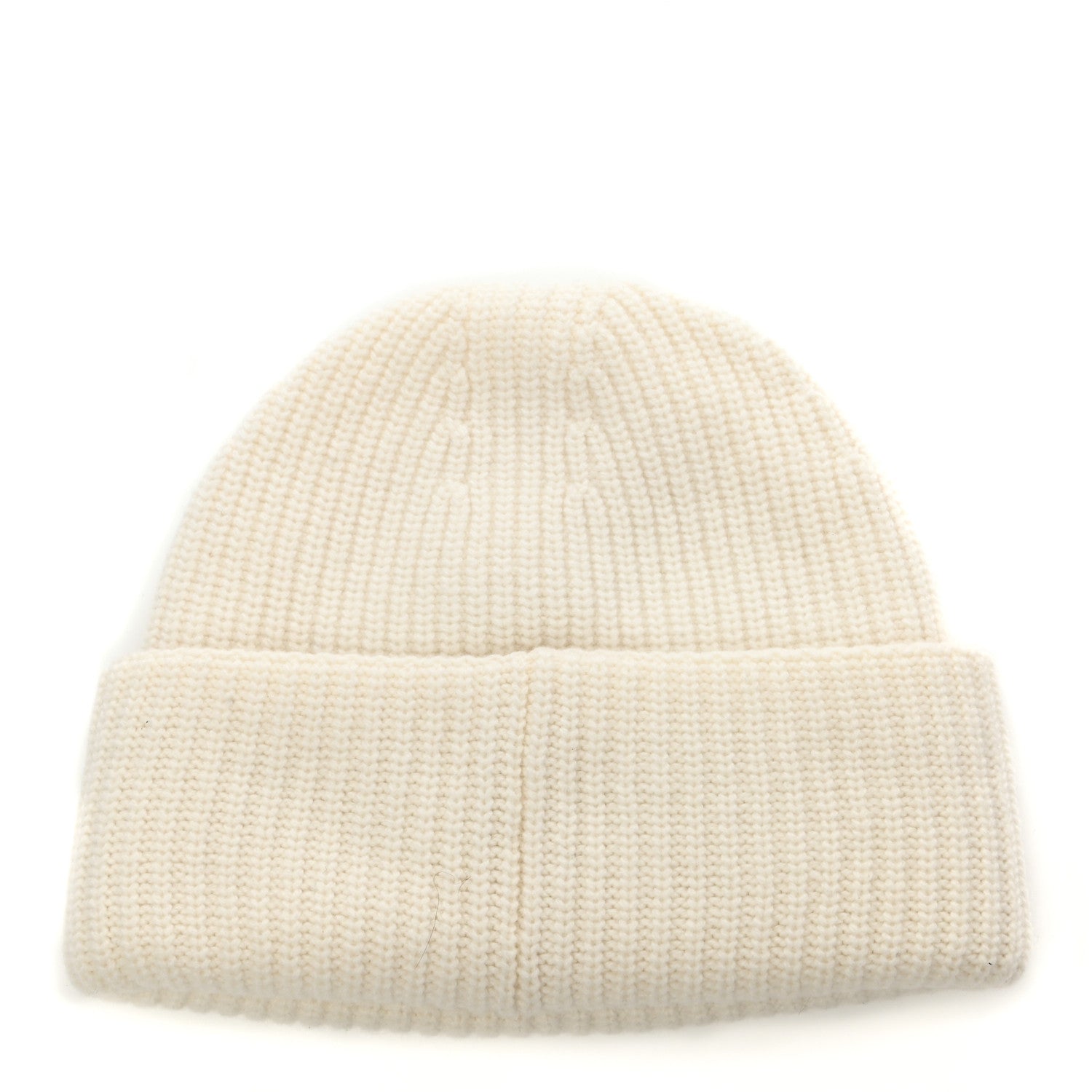 Chanel Wool Cashmere CC Beanie Hat White Black 3 of 4