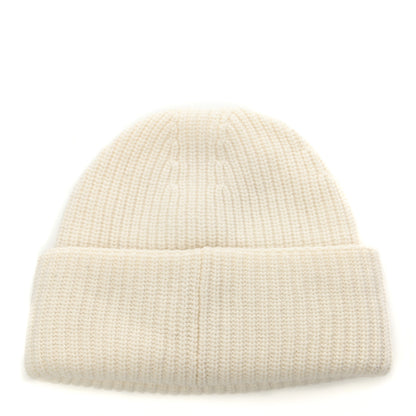 Chanel Wool Cashmere CC Beanie Hat White Black 3 of 4
