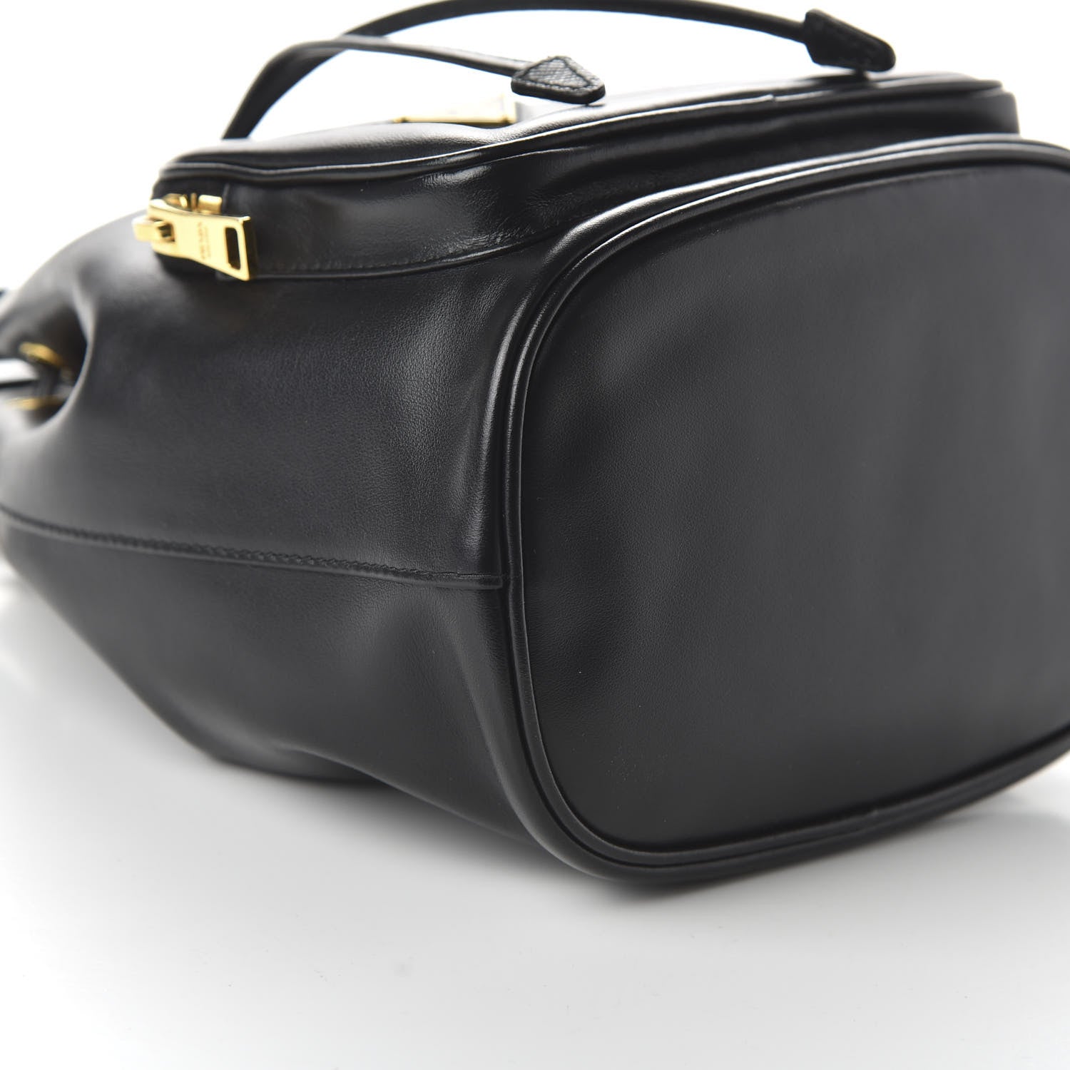 Prada Light Calfskin Saffiano Mini Bucket Crossbody Bag Black 7 of 10