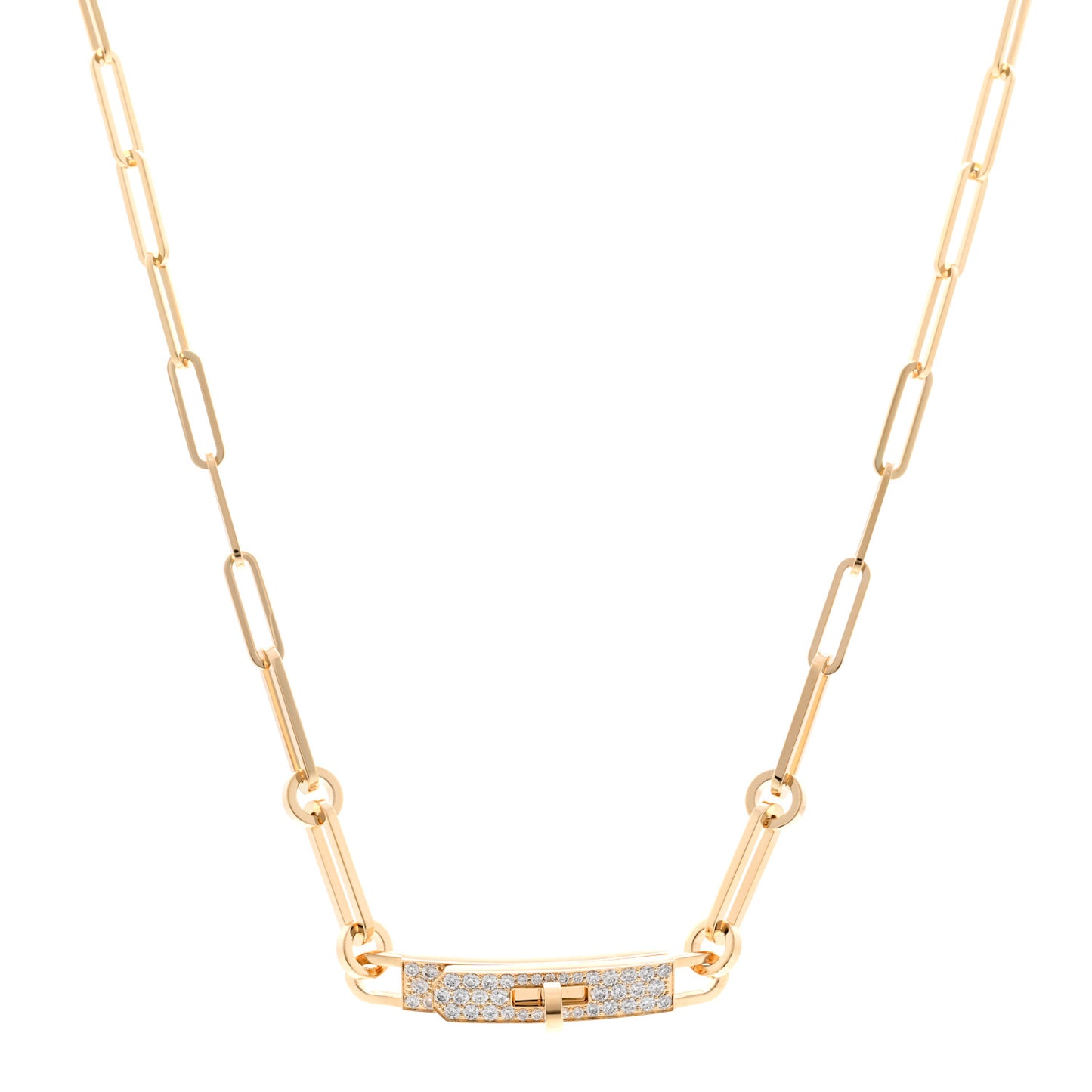 18K Rose Gold Diamond Pave Kelly Chaine Choker Necklace