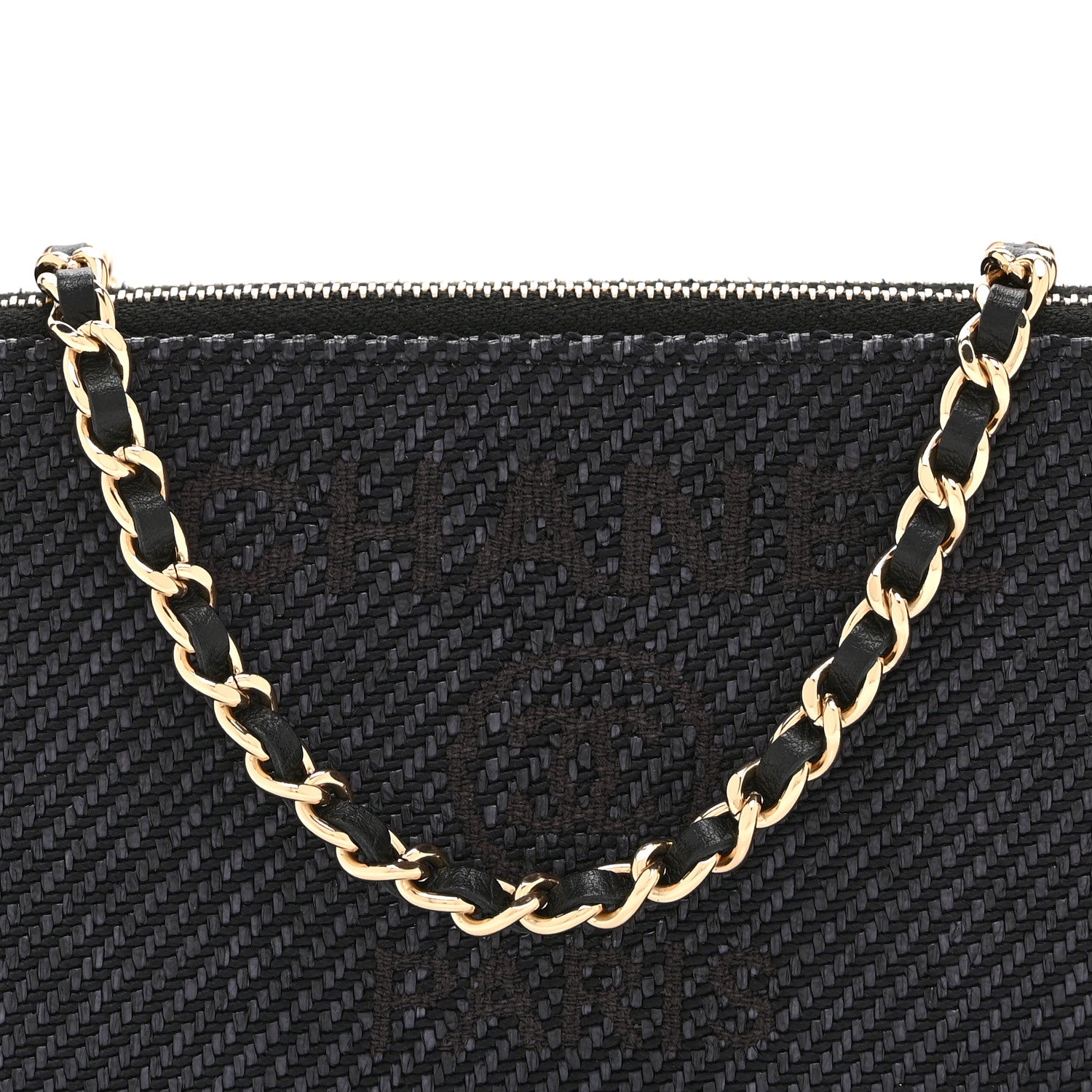 Chanel Lurex Straw Small Deauville Clutch With Chain Blue 11 of 14