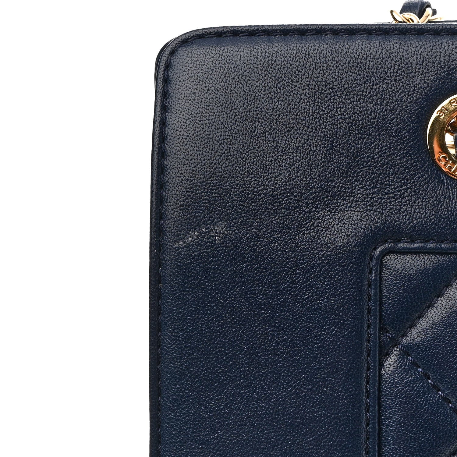 Chanel Sheepskin Quilted Mademoiselle Vintage Shopping Tote Navy 10 of 10