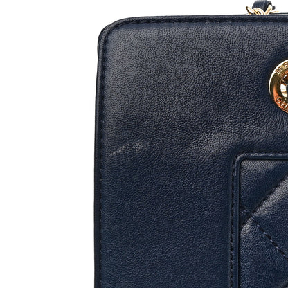 Chanel Sheepskin Quilted Mademoiselle Vintage Shopping Tote Navy 10 of 10