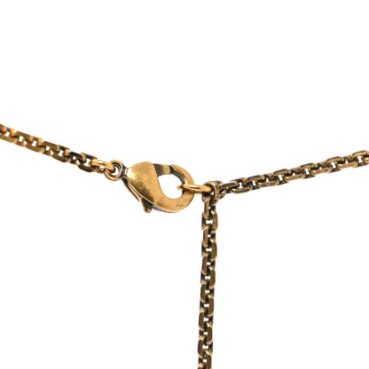 Christian Dior Resin Heart Necklace Aged Gold Black 4 of 4