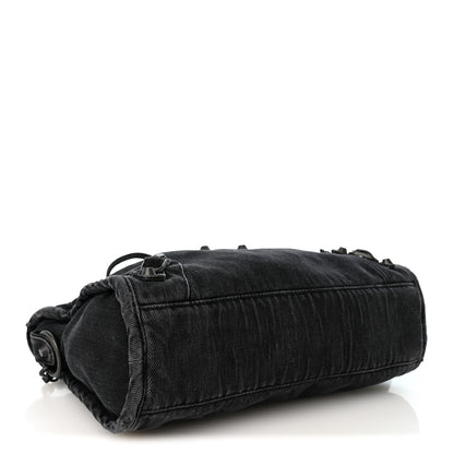 Balenciaga Washed Denim Classic Hardware Small Le City Black 4 of 10