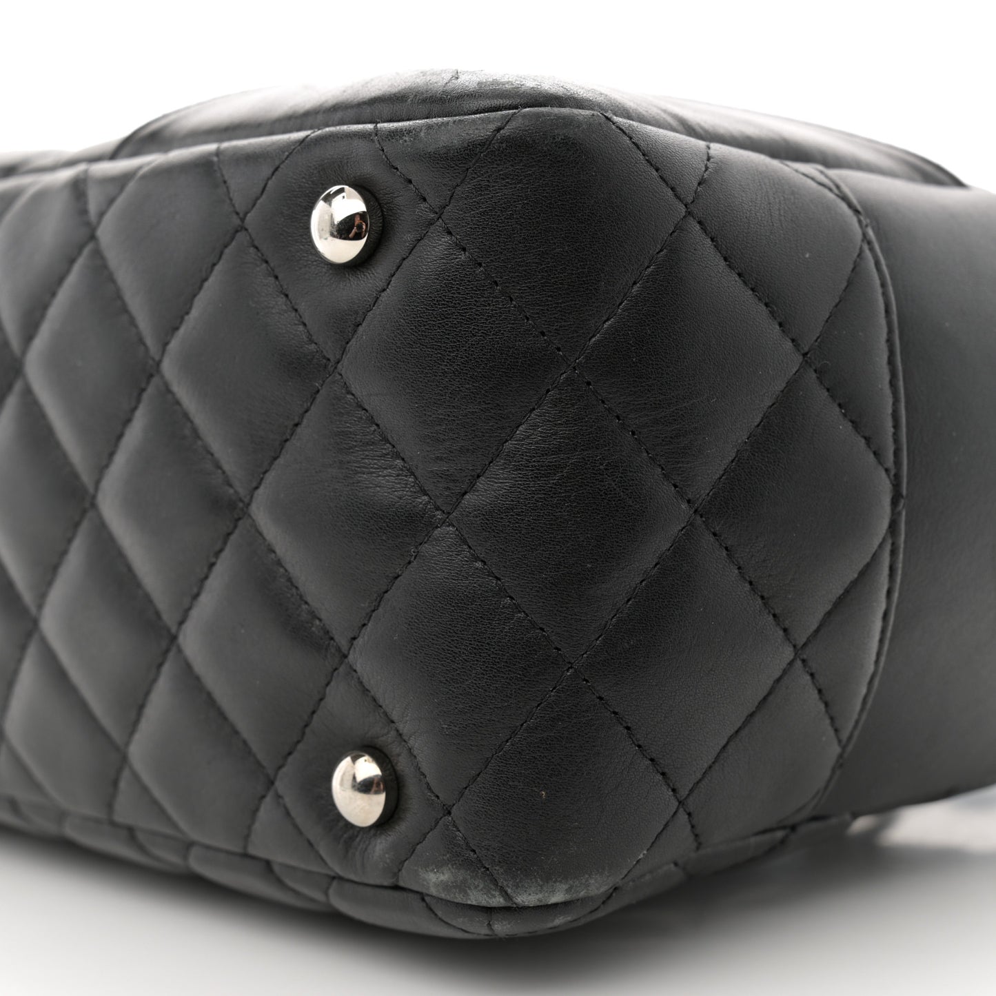 Calfskin Quilted Large Cambon Bowler Black