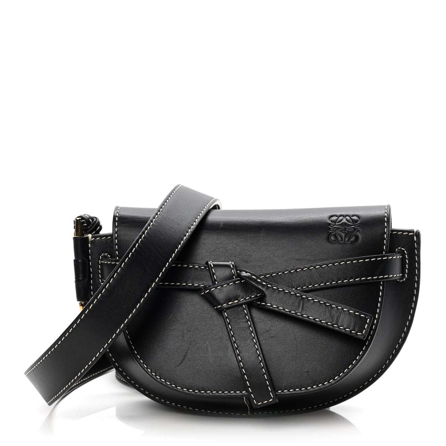 Calfskin Mini Gate Belt Bag Black